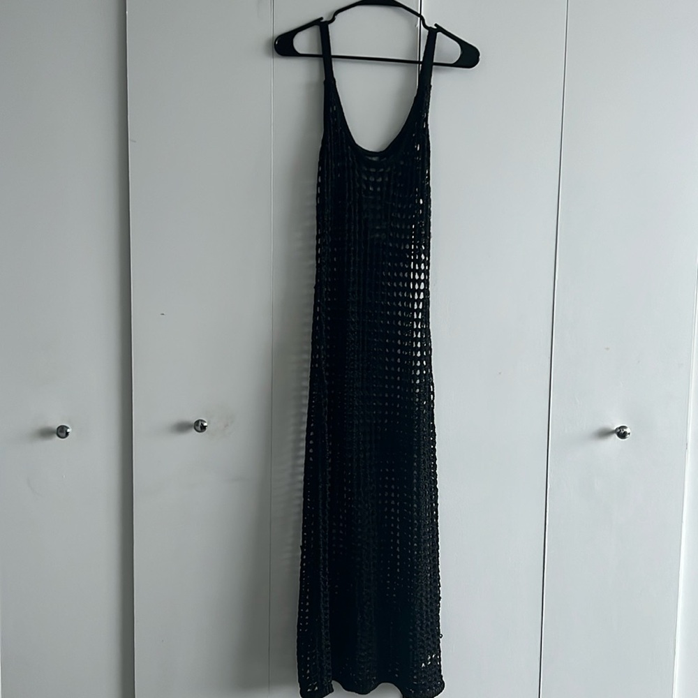 Wild Fable Black Sparkle Crochet Dress